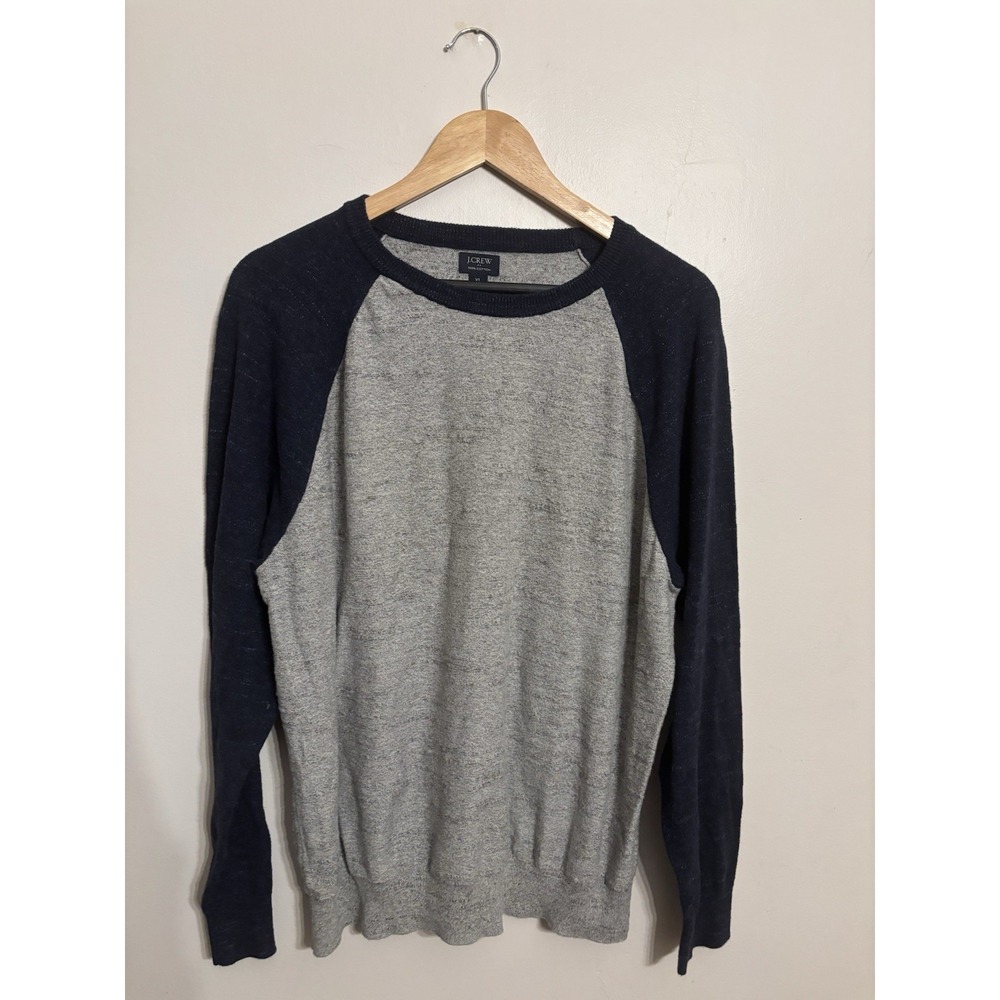 J.Crew Factory Men's Raglan Budded Baseball Crewneck Sweater Size XL Style AP643